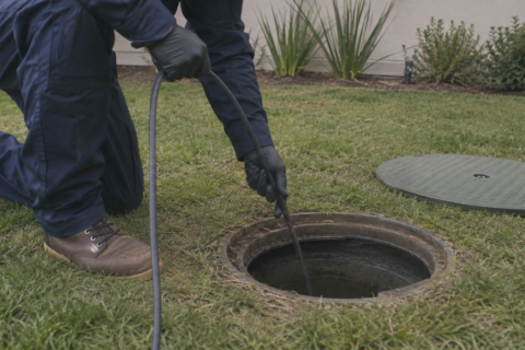 Septic system camera diagnostic equipment at residential property in Ventura County